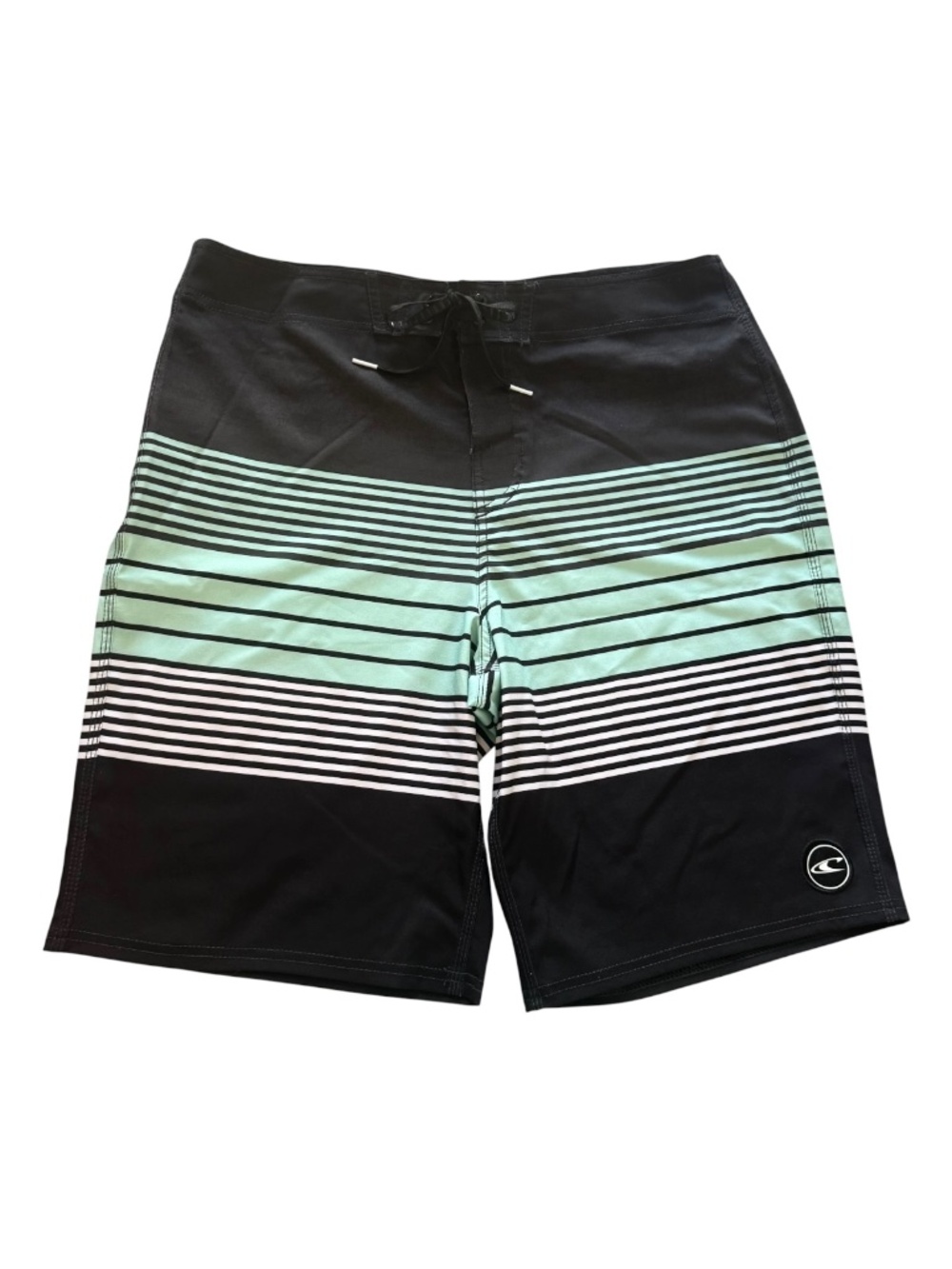 O'Neill Black, Green, & White Swim Board Short Men's 34 L